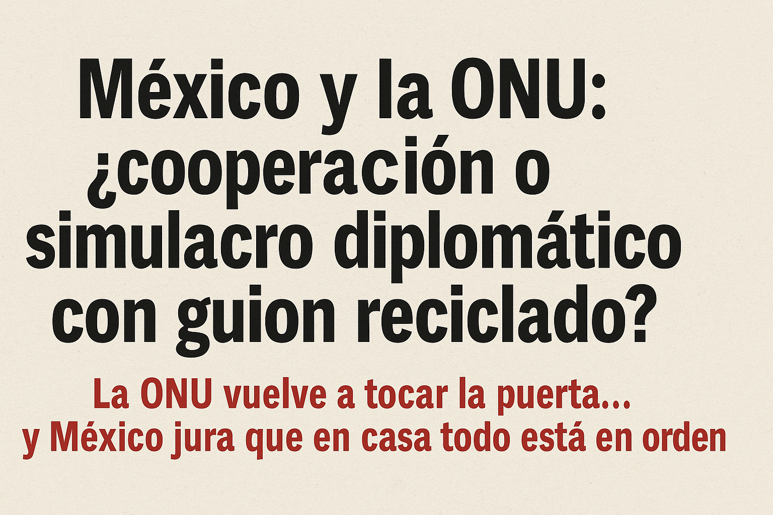 México y la ONU: ¿cooperación o simulacro diplomático con guion reciclado?