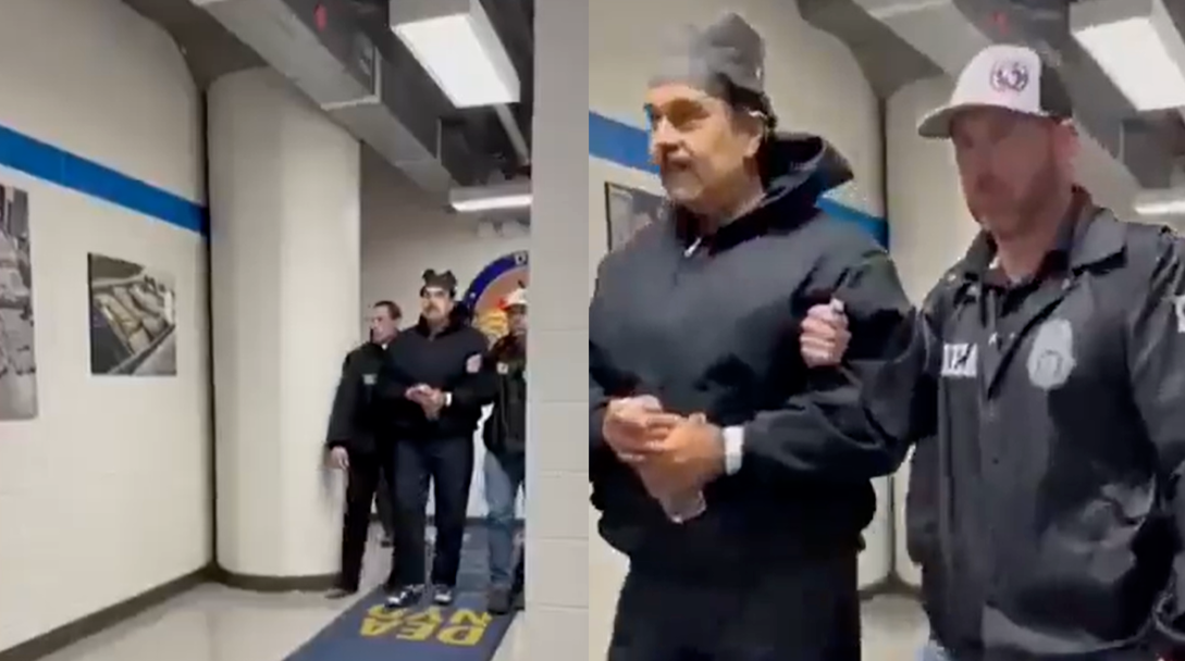 Video muestra a Maduro esposado en pasillo de la DEA